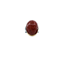 boho red scarab ring