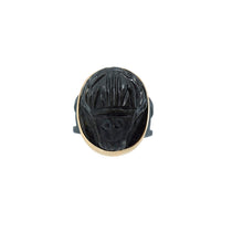 boho brown scarab ring