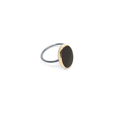 oxidized black pinkie ring
