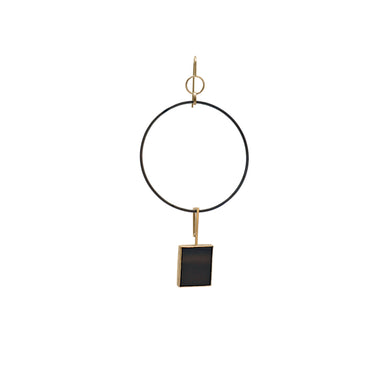 totem black horse rectangle earring