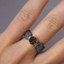 blak smoky quartz ring