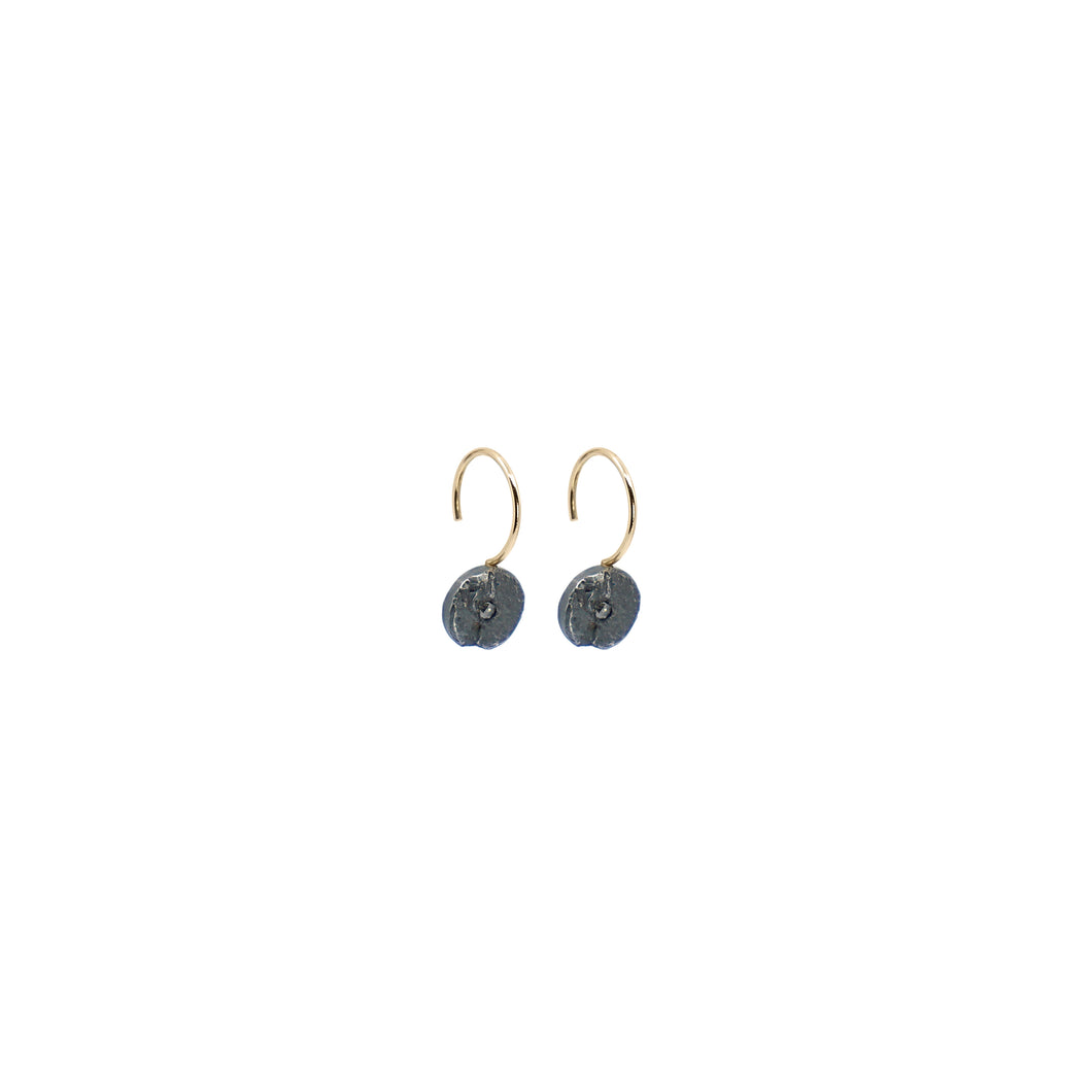 blak diamond mini circle earrings