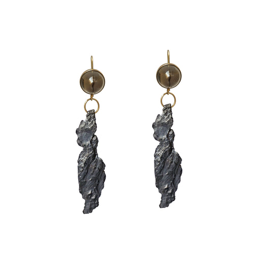 blak smoky quartz earrings