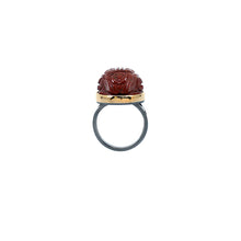boho red scarab ring