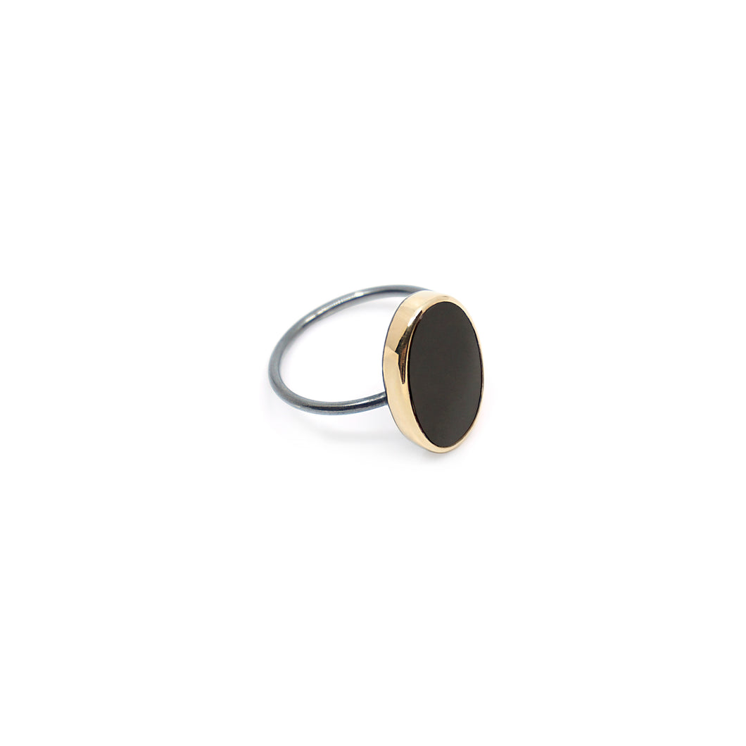 oxidized black pinkie ring